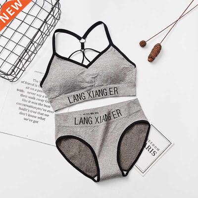 Cotton Sports Training Bra Underwear Solid Color Letters Pri