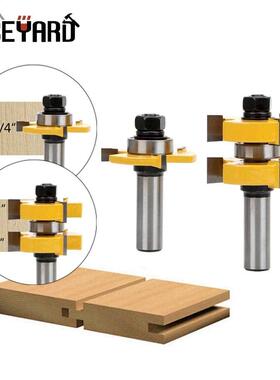 DIYWORK 2 Bit File 3-tooth T-type 12.5mm Shank Wood Milling
