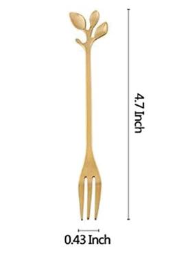10 Pcs Stainless Steel Leaf Cake Fruit Forks Set Tasting Des