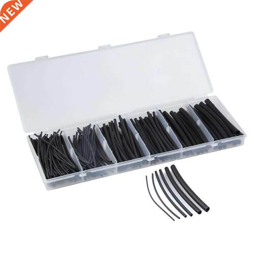 180pcs Black Assortment Rati 2:1 Polyolefin Cable Heat Shrin