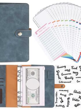 Mini PU Leather A6 Binder Budget Planner Notebook Cash Envel