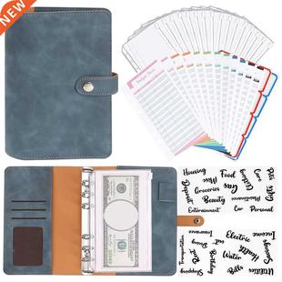 Mini PU Leather A6 Binder Budget Planner Notebook Cash Envel