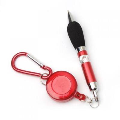 Red Retractable Badge Reel Pen Belt Clip & Carabiner