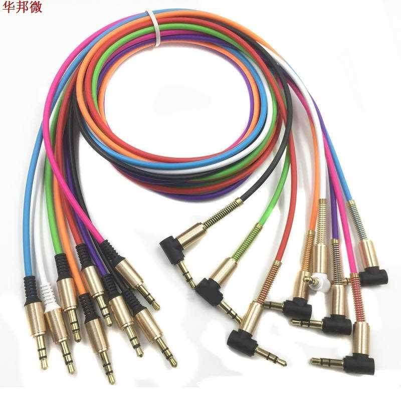 1Pc Aluminum Alloy Car Aux Cables 3.5mm Male to Male Right A