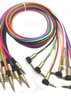 1Pc Aluminum Alloy Car Aux Cables 3.5mm Male to Male Right A