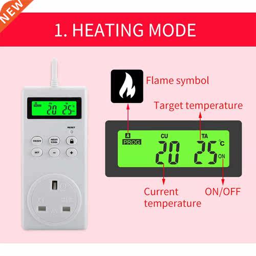 KKmoon Plug-In Programmable Thermostat Wireless Thermostat O