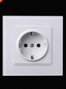 16A EU Standard 86 Type Wall Power Socket Glass Charger Adap