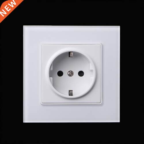 16A EU Standard 86 Type Wall Power Socket Glass Charger Adap