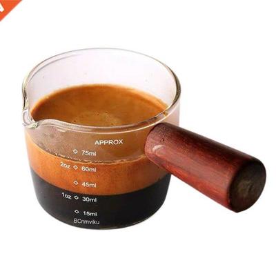 Espresso Coffee Cup Ounce Cup With Scale And Wooden Handle H