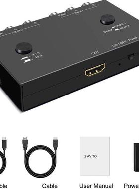 AV To HDM-compatble Converter Double AV Port RCA To HDM-c