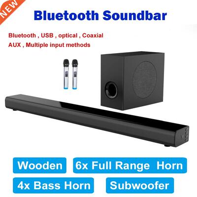 L5 L7 Bluetooth soundbar Wall hanging pure wood tv speaker