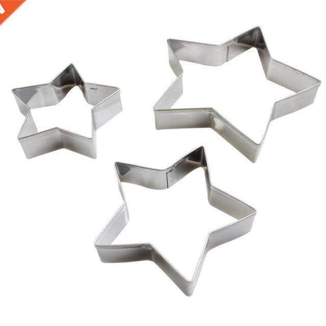 3 PCS Five-pointed Star Biscuit Cookie Cutter Stainless Stee