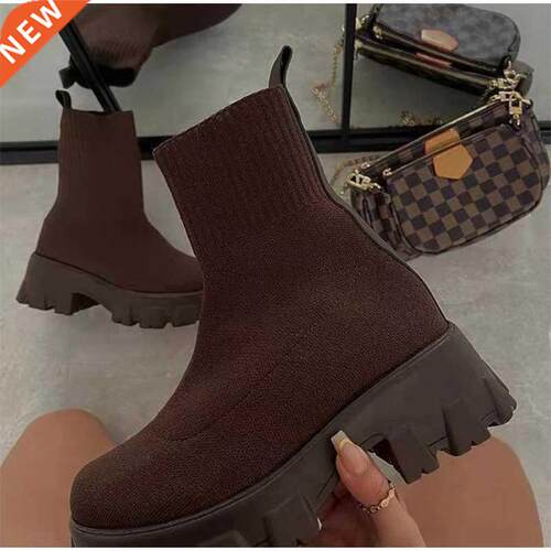Women Side Zipper Metal Buckle Design Boots Females Winter F