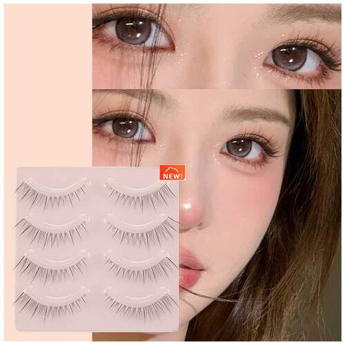 False Eyelashes Naturally Simulated Thick Transparent Stem