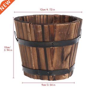 Retro Round Wooden Flower Pots Plnter Brrel Home Grden Ou