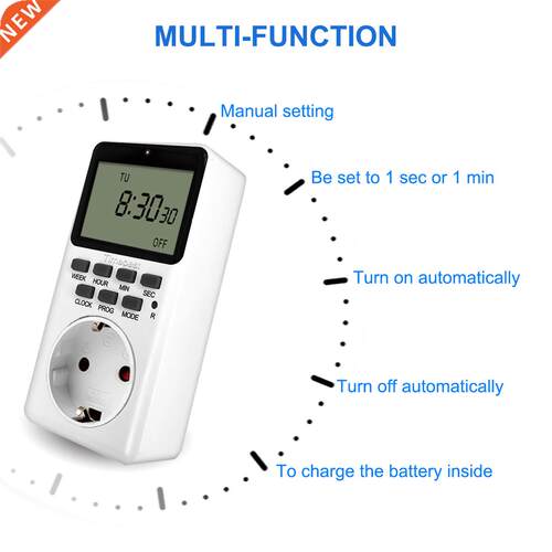 220V AC EU Digital LCD Power Meter Wattmeter Socket Wattage