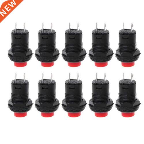 10X 2 Pn SPST 1.5A 250VAC 3A 125VAC Red Momentary Round Cap
