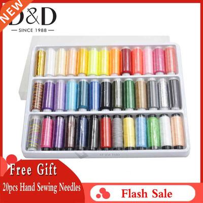 39 Spools Sewing Thread Set Gold/Polyester Threads for Sewin