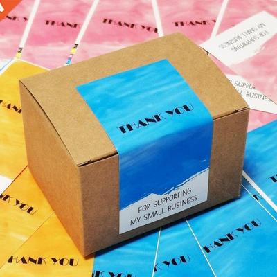 50Pcs Red/blue/yellow rectangle Seal Labels Thank You Sticke