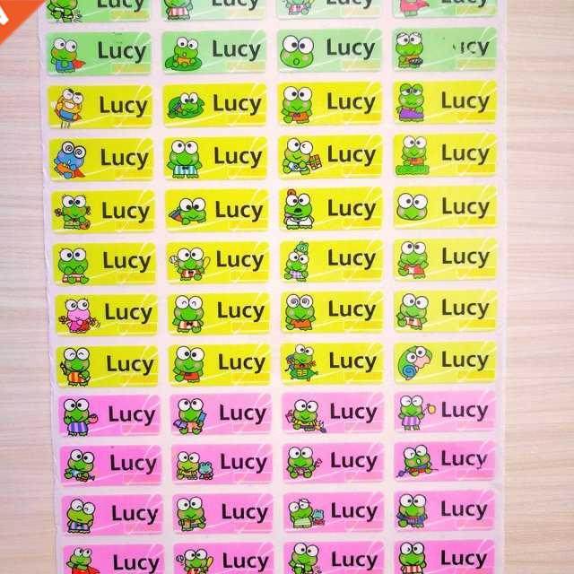 100PCS Cartoon Frog Sticker Pattern Custom Name Sticker Wate