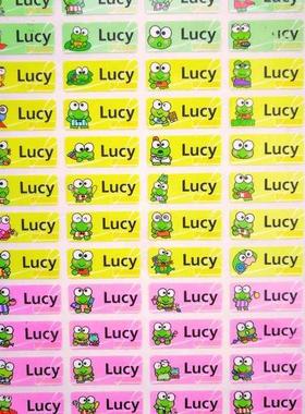 100PCS Cartoon Frog Sticker Pattern Custom Name Sticker Wate