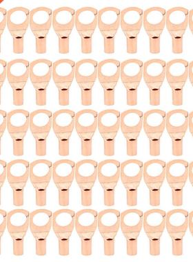 50Pcs Copper Ring Lug Terminal Cable Cold-Pressed Crimp Conn