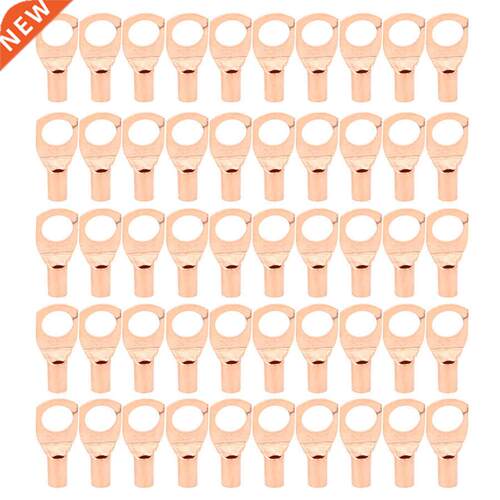 50Pcs Copper Ring Lug Terminal Cable Cold-Pressed Crimp Conn