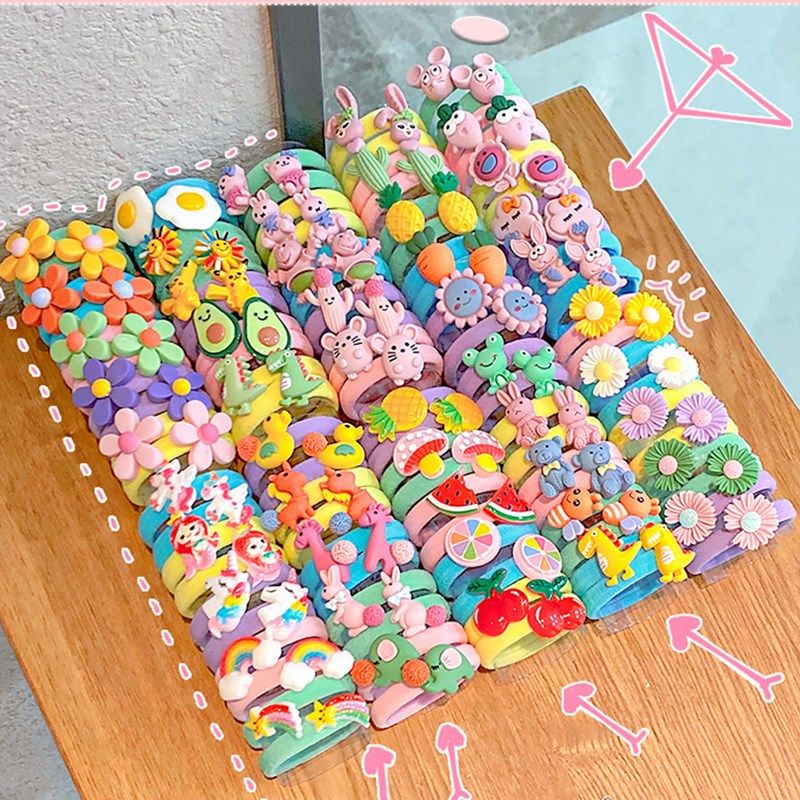 10PCS/Set Rainbow Cartoon Character Fruits Flower Nylon Elas