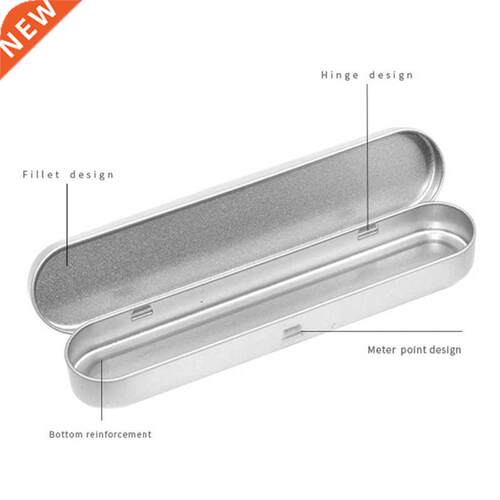 Metal Hinged Tin Stationery Box Small Pencil Case Rectangula