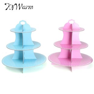 Dots Cupcake Muffin Lovely Cardboard Round Cake Displa 3Tier