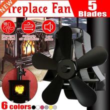 1100RPM Wall Mounte 5 Blade Heat Fireplace Fan Stove Fan Pow