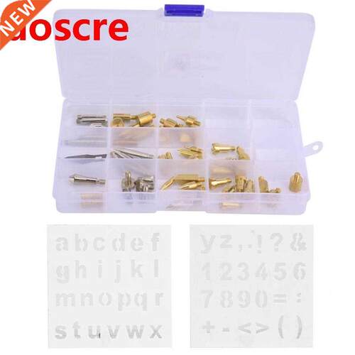 57pcs Wood Burning Pen Tip Stencil Set Brass Soldering Pyrog