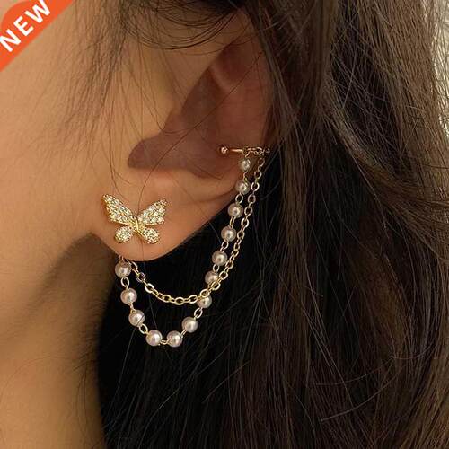 Korean Fashion Simple Butterfly Tassel Earrings For Girls Wo