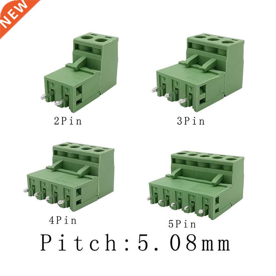 5/10Pair 2EDG 5.08mm 2P 3P 4P 5 Pin Straight PCB Screw Termi