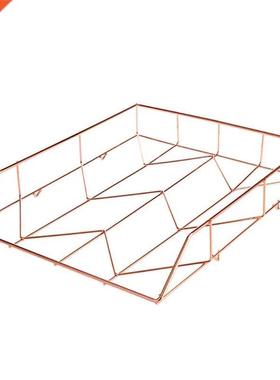 Creative Hollow-out File Folder DeskRose Gold Wire Iron Maga