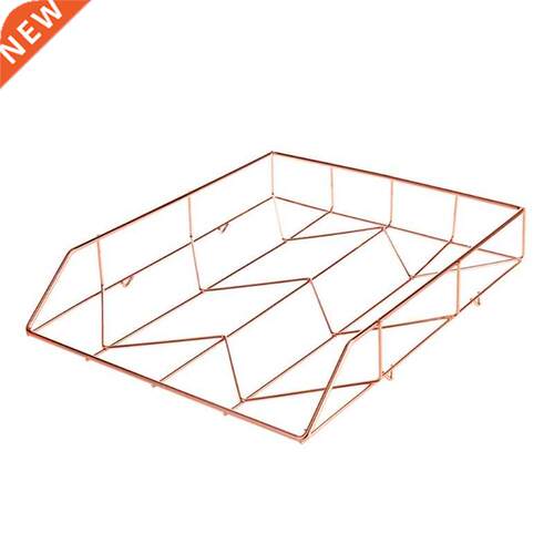 Creative Hollow-out File Folder DeskRose Gold Wire Iron Maga