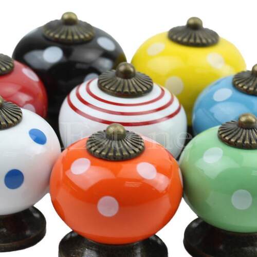 2018 Vintage Retro Round Ceramic Drawer Knob Cabinet Cupboar