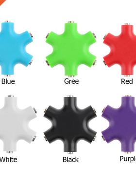 ALLOYSEED 3.5mm Jack 6 Way Multi Port Hub Aux Headphone Spli