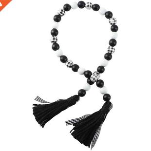 with Tassels Rustic Wood Tray Garland Tiered Christmas Bead