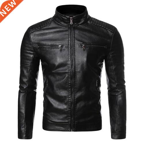 Men Autumn Brand New Causal Vintage Leather Jacket Coat Men