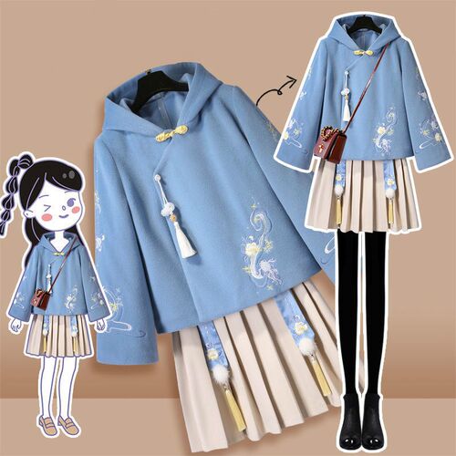 Spring And Autumn Chinese Style Suit Embroidery Female Hanfu