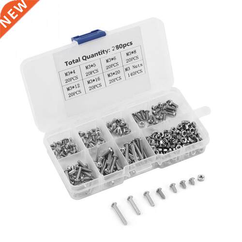 280pcs M3 Machine Screws Set Fasteners for Laptop/ Hd Disk