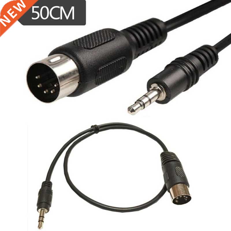 50cm 5 Pin Din MIDI Male To 3.5mm Male Plug Stereo Jack Aud
