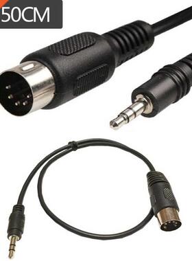 50cm 5 Pin Din MIDI Male To 3.5mm Male Plug Stereo Jack Aud