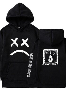 Men Hoodies 2020 Lil.Peep Happy Smiling Face Print Winter Fa