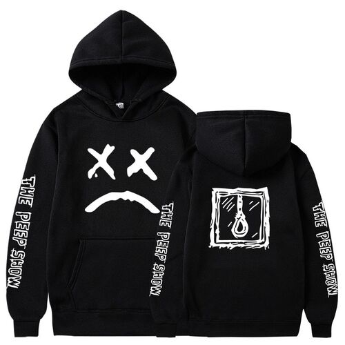 Men Hoodies 2020 Lil.Peep Happy Smiling Face Print Winter Fa