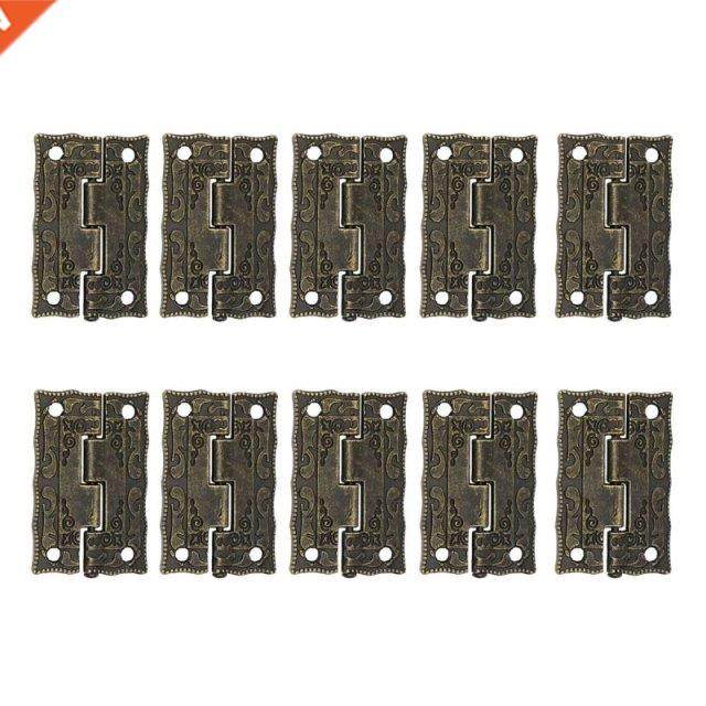 10Pc 36x23mm Antique Bronze Hinge Wooden Furniture Jewelry B