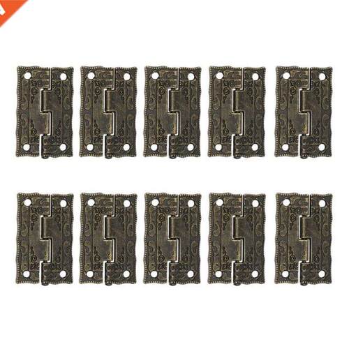 10Pc 36x23mm Antique Bronze Hinge Wooden Furniture Jewelry B