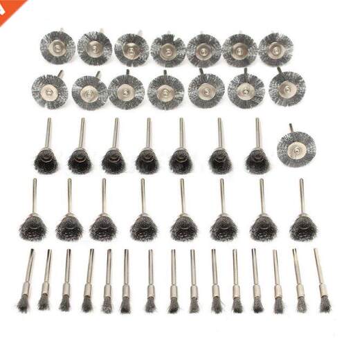 45Pcs Steel Wire Wheel Pen Cup Brushes Set Kit Accessories F