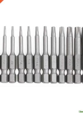 12pc/Set 1/4 Inch Length 50mm T5-T40 Magnetic Torx Electric